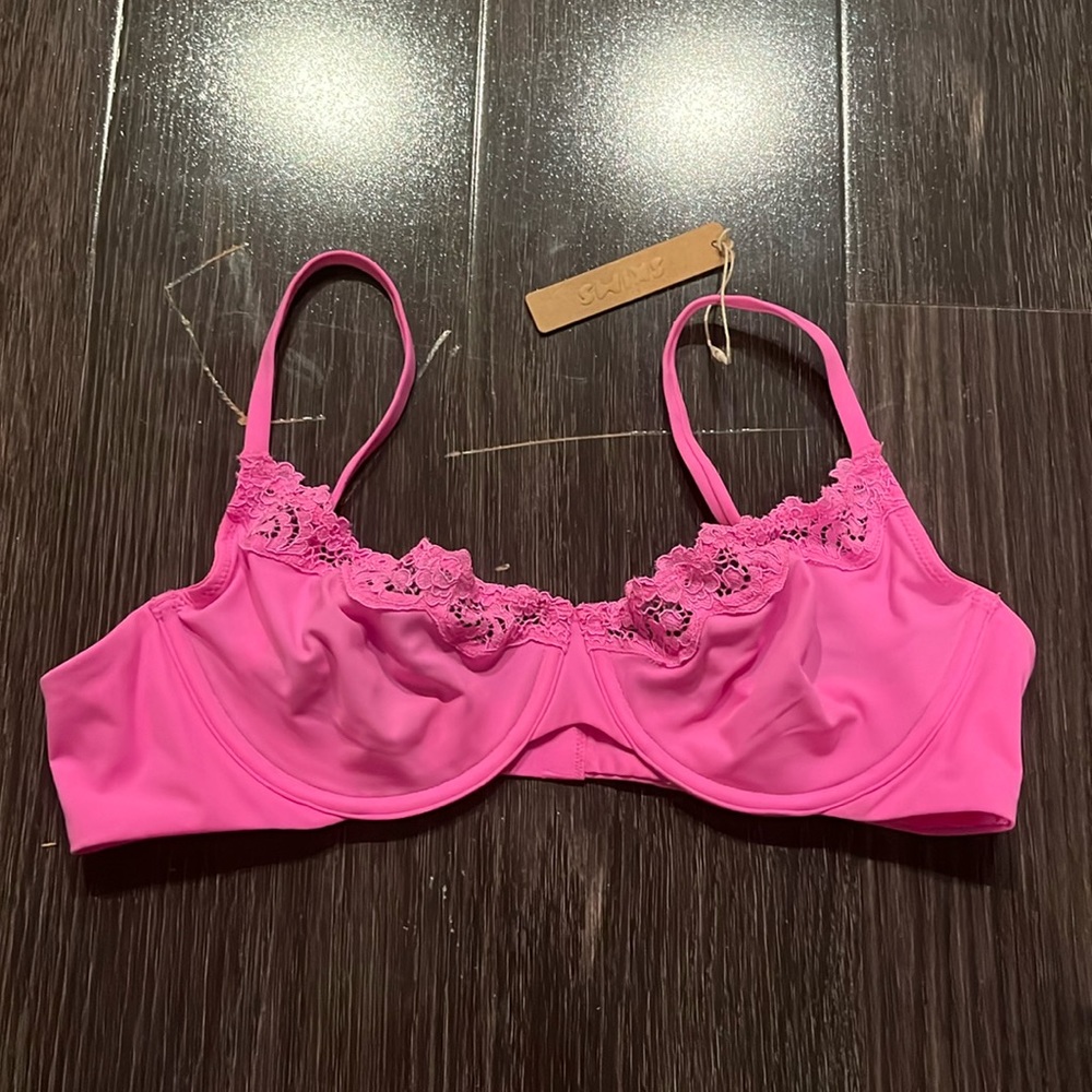 SKIMS FITS EVERYBODY LACE UNDERWIRE BRA | NEON ORCHID NWT 38B